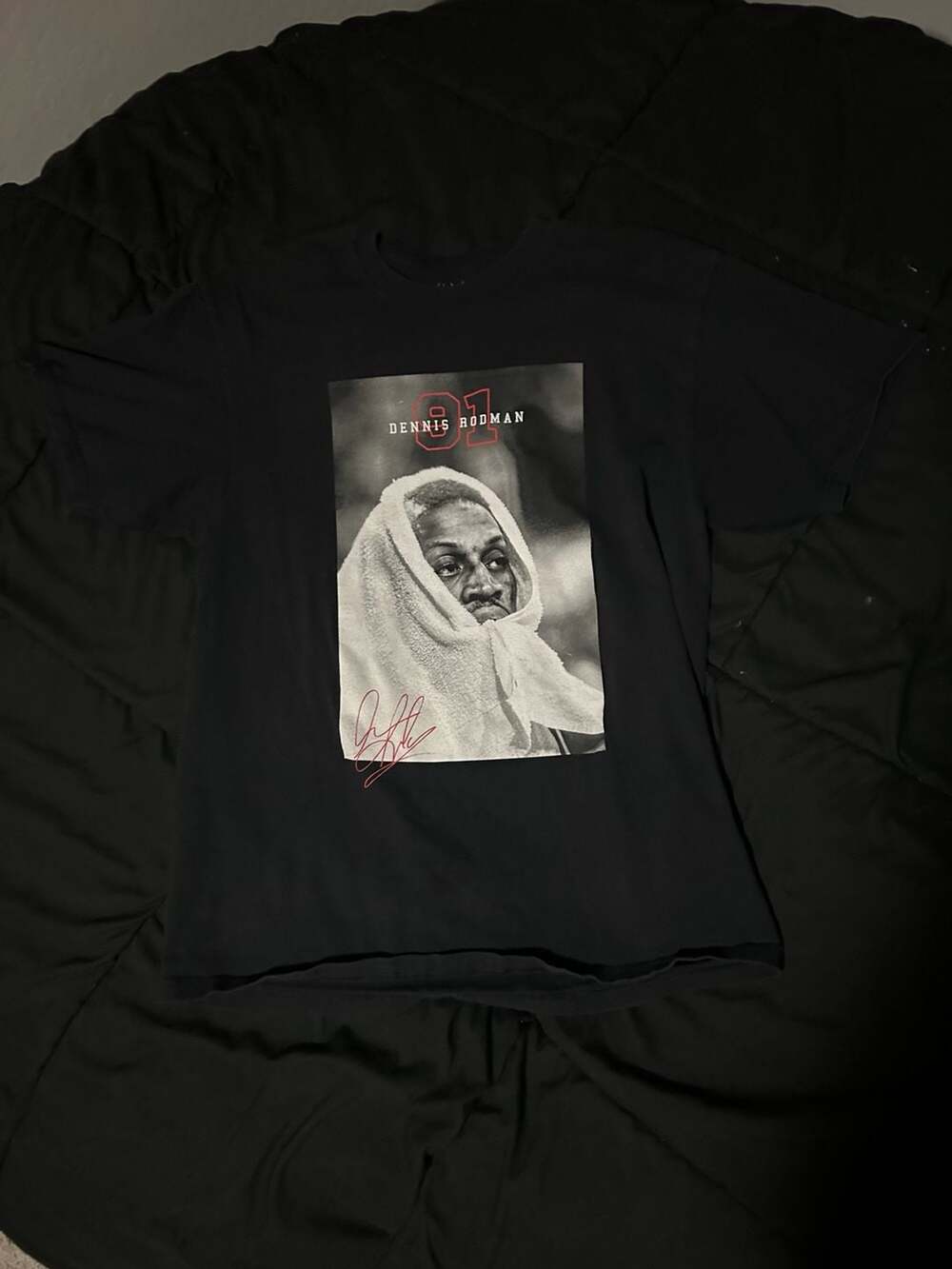 Rodman Apparel Dennis Rodman 91 Towel Head Graphic T-Shirt Size Large